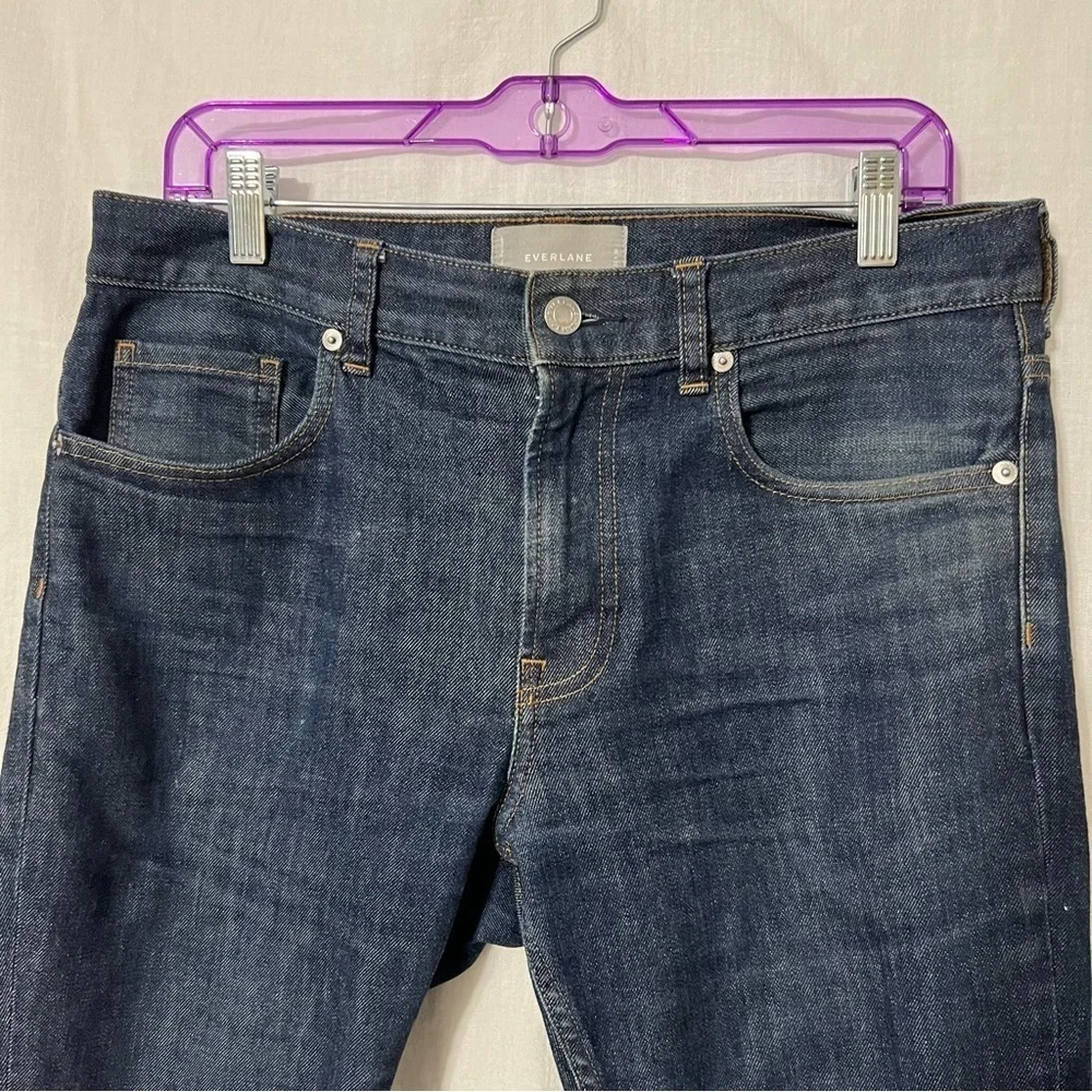 Everlane Men’s Size 32x30 Jeans Skinny Dark Blue Denim Stretch Cotton Ca…